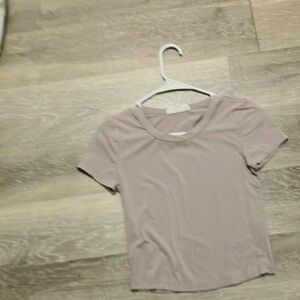 Casual Beige Short Sleeve Top